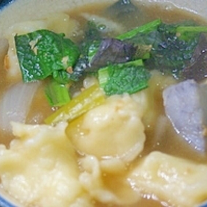 むっちり固めのだんご汁(すいとん)